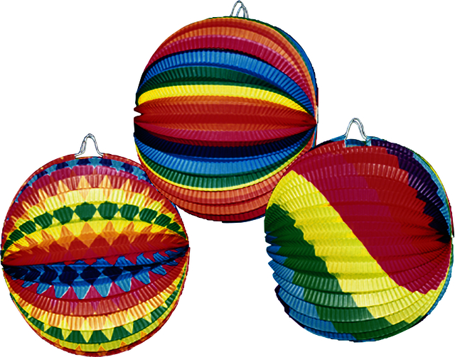 Lampion boule 23cm assorti