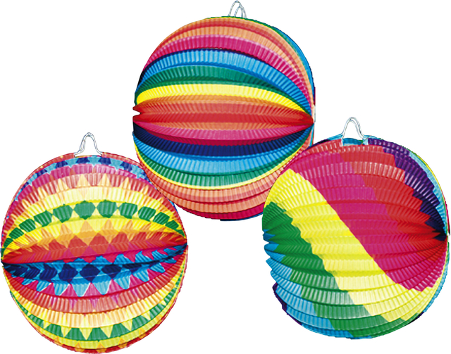 Lampion boule 23cm assorti