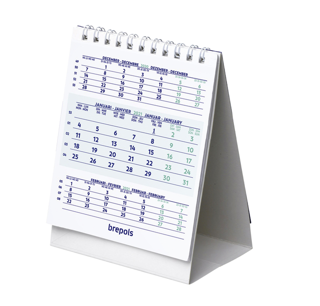 Calendrier de table 3 mois 2025 Brepols 10,5x13cm