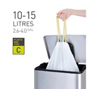 Sac poubelle EKO MDPE type C avec lien coulissant 45x50cm 10-15L blanc 20 pièces