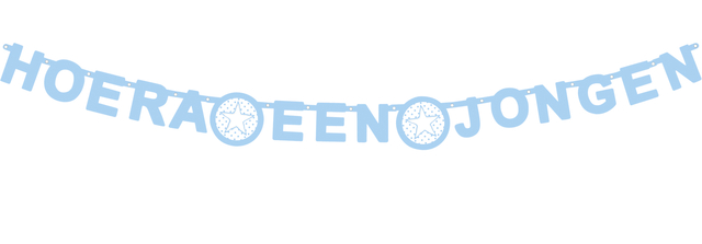 Guirlande lettres "Hoera een jongen" bleu