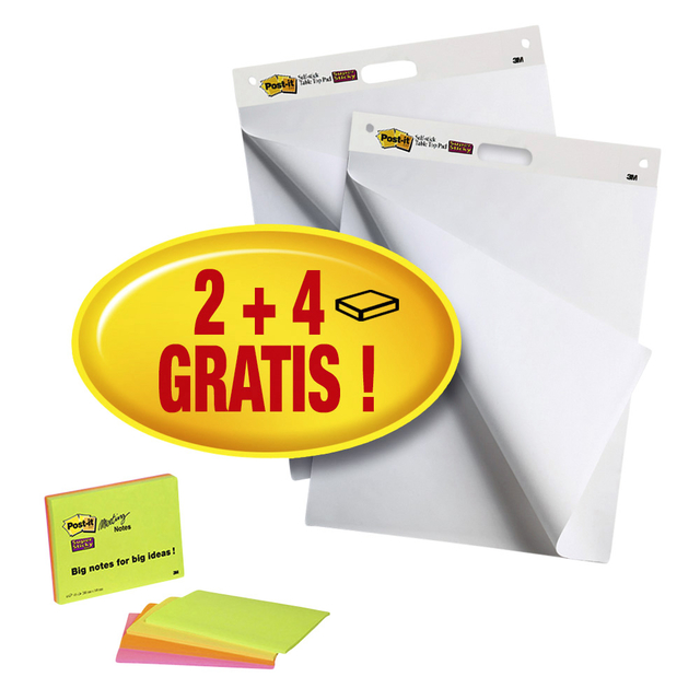 Meeting chart Post-it 559 63.5x76.2cm 2 blokken + 4 blokken Meeting notes gratis