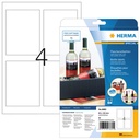 Etiket HERMA flessen 8882 90x120mm A4 glossy wit 40 stuks