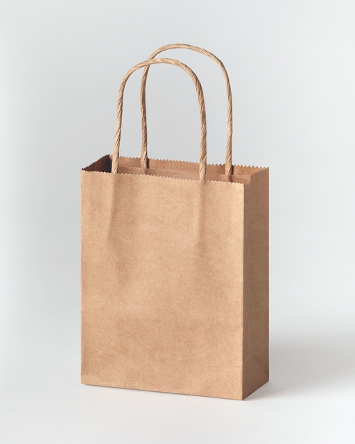 Sac en papier avec poignées 125g/m² 120x150x55mm kraft naturel lot 20 pièces