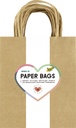 Sac en papier avec poignées 125g 18x21x8cm kraft naturel 20 pièces