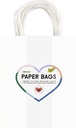 Sac en papier avec poignées 110g 18x21x8cm kraft blanc 20 pièces