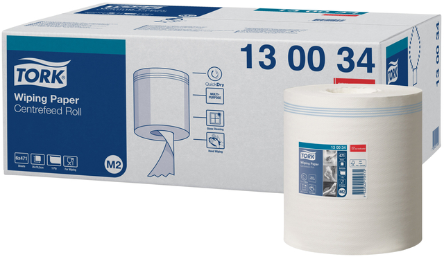 Papier d'essuyage Tork M2 Premium 130034 1 épaisseur 165m blanc