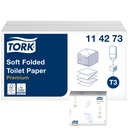 Papier toilette Tork T3 114273 Premium plié 2 épaisseurs 110x190mm blanc