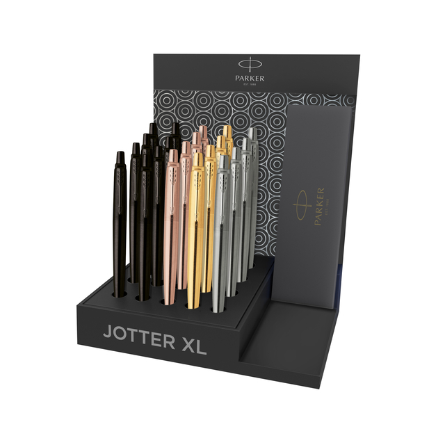 Balpen Parker Jotter XL Monochrome assorti medium 20 stuks