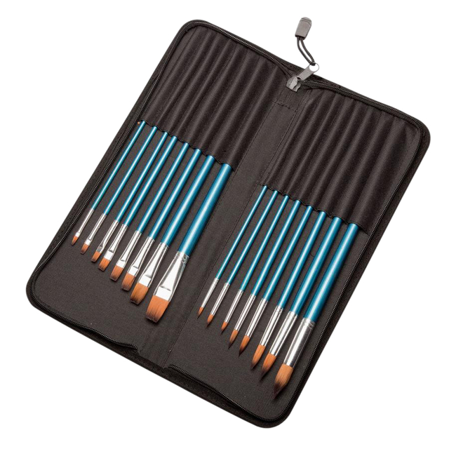 Kwasten set Conda synthetisch 16 stuks in etui