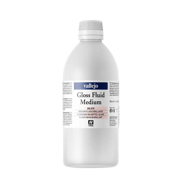 Acrylmedium Acrylicos Vallejo vloeistof 500ml 475 glans