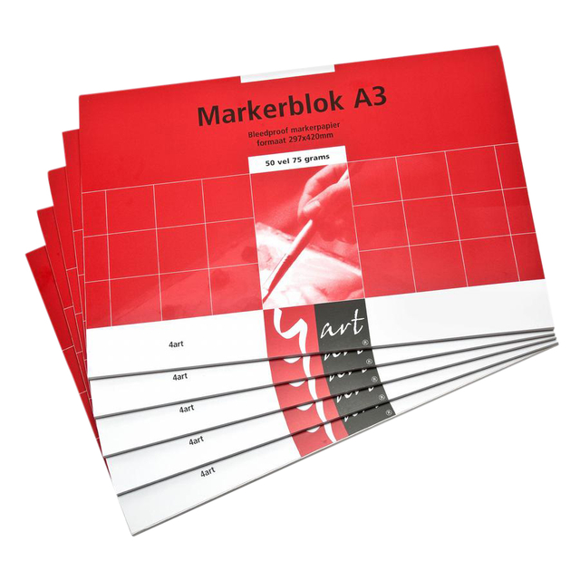 Markerblok 4art A3 50 vel 75gr