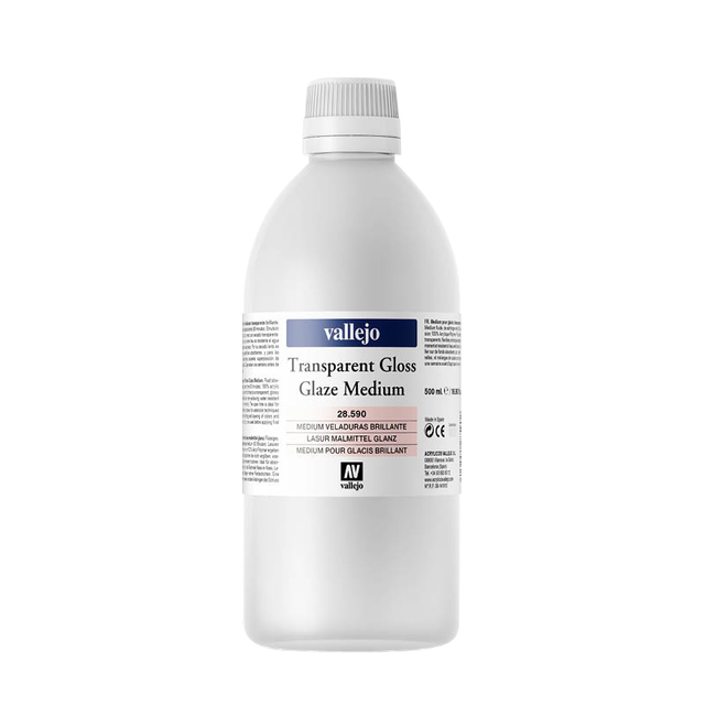 Acrylmedium Acrylicos Vallejo extra stevig 500ml 590 transparant glans