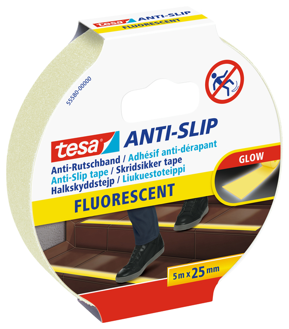 Ruban antidérapant tesa® 5mx25mm fluorescent