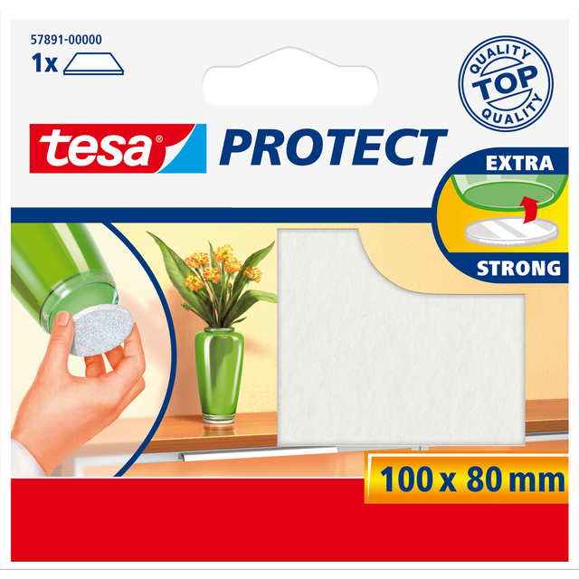 Feutrine anti-rayures tesa® Protect 80x100mm blanc