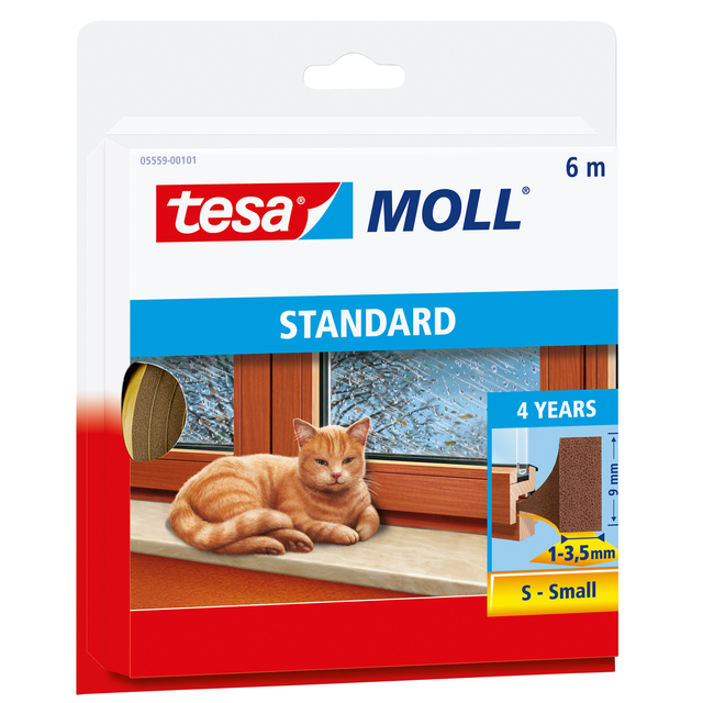 Joint de calfeutrage tesamoll® Standard profil-I adhésif 6mx9mm brun