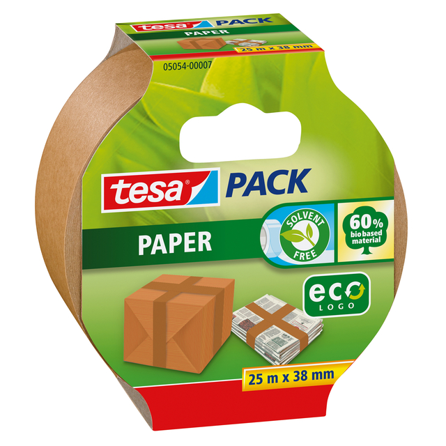 Ruban d''emballage tesapack® papier ecoLogo® 25mx38mm brun