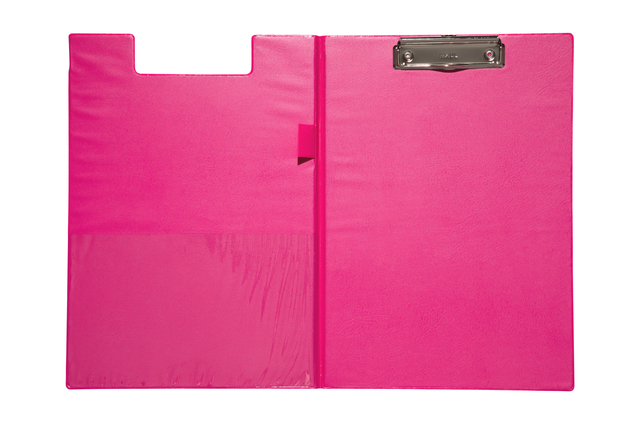 Porte-bloc à rabat Maul A4 portrait avec boucle-stylo PVC néon rose