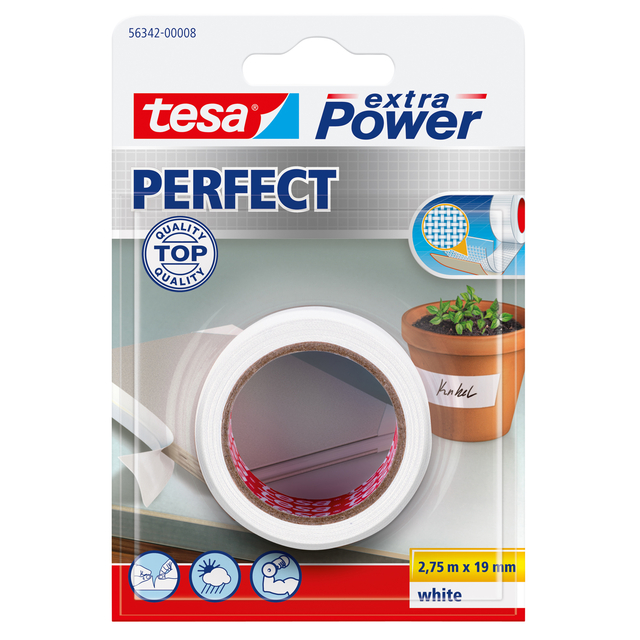 Reparatietape tesa® extra Power Perfect 2,75mx19mm wit