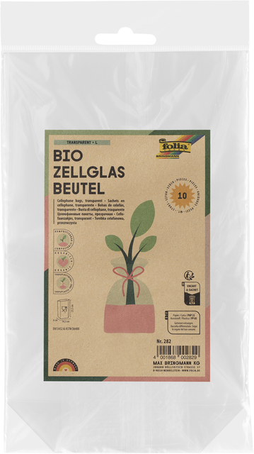 Cellofaanzak Folia 145x235mm 10 stuks transparant