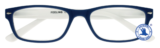 Lunettes de lecture I Need You +1.00 dpt Feeling bleu-blanc