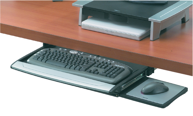 Tablette clavier Office Suites + tiroir souris noir/gris