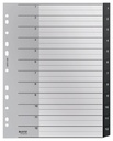 Intercalaires Leitz Recycle A4 11 trous 1-12 Extra Large PP