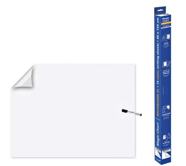 Magic-Chart Legamaster tableau blanc XL 900x1200mm blanc 15 feuilles