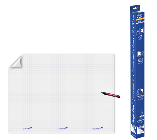 Magic-Chart Legamaster flipchart XL 90x120cm wit met ruit 15 vel