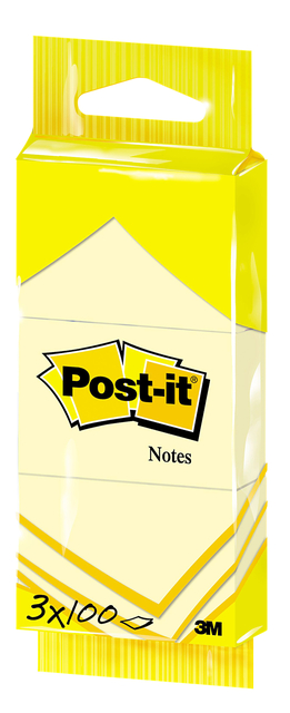 Bloc-mémos Post-it Notes 6810 38x51mm jaune canari 3 pièces