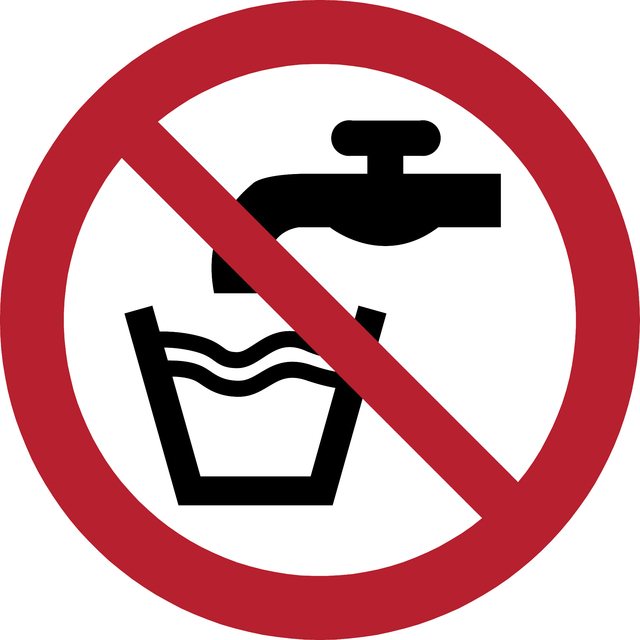 Pictogram bordje Djois Geen drinkwater Ø 200 mm  Rood