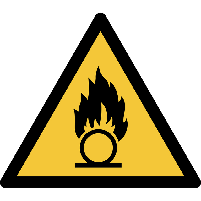 Pictogram bordje Djois Waarschuwing: oxiderende stoffen  200x176mm  Geel