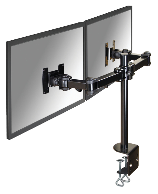 Monitorarm Neomounts D960D 2x10-27" met klem zwart