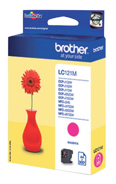 Inktcartridge Brother LC-121M rood