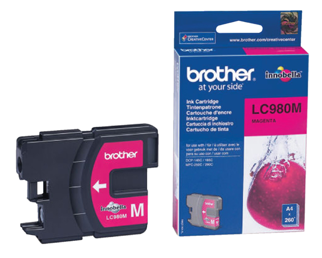 Inktcartridge Brother LC-980M rood