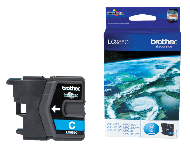 Inktcartridge Brother LC-985C blauw