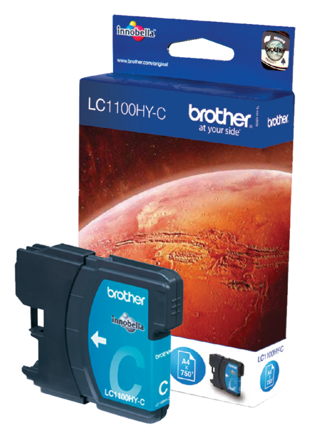 Inktcartridge Brother LC-1100HYC blauw