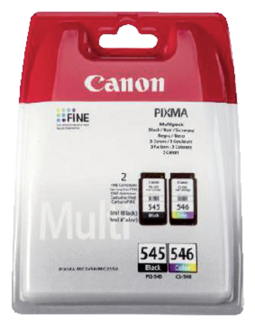 Cartouche d’encre Canon PG-545+CL-546 noir+couleur+ papier
