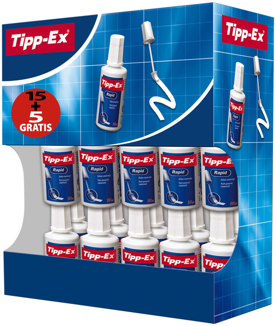 Liquide correcteur Tipp-Ex Rapid 20mml embout mousse lot 15+5 gratuits