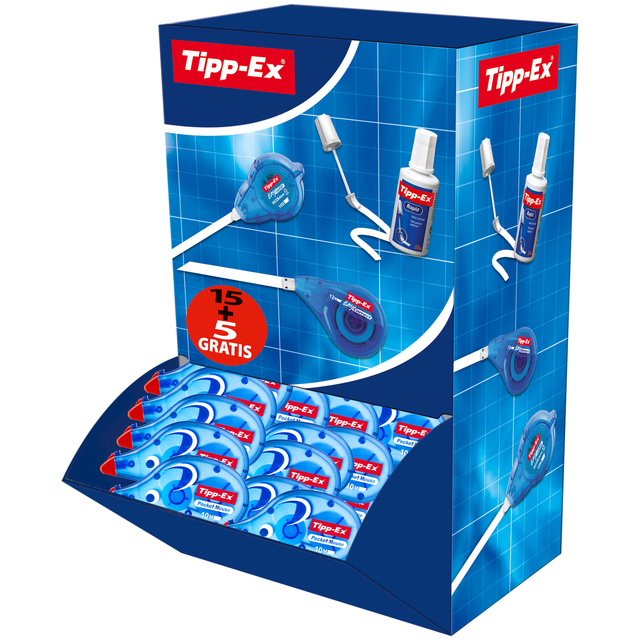 Roller correcteur Tipp-ex Pocket Mouse 4,2mmx10m lot 15+ 5 gratuits