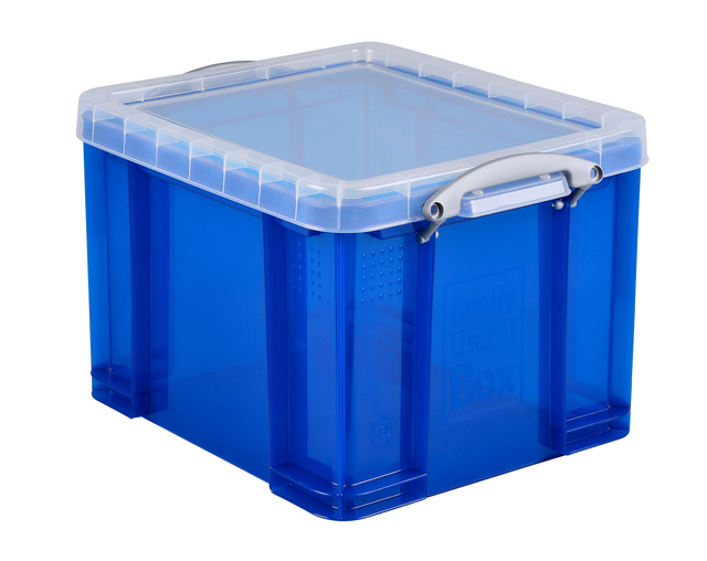 Boîte de rangement Really Useful 35 litres 480x390x310mm transparent bleu