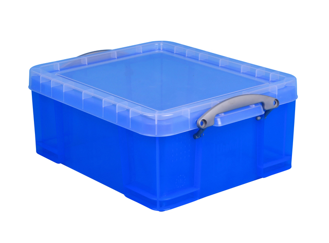 Boîte de rangement Really Useful 18 litres 480x390x200mm transparent bleu