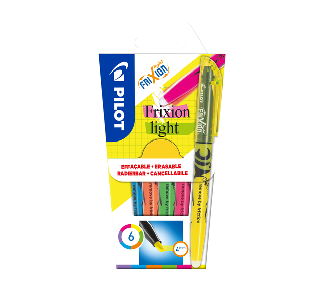 Surligneur PILOT FriXion Light assorti set 6 pièces