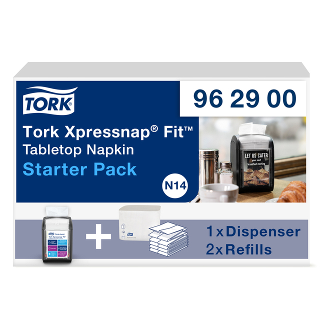 Distributeur serviettes Tork Xpressnap Fit Signature N14 962900 Pack Starter noir