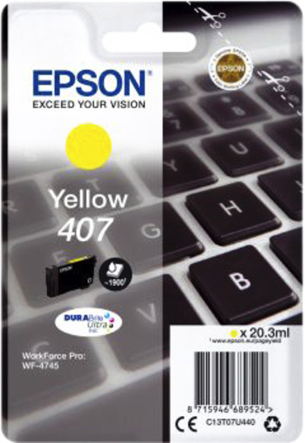 Cartouche d''encre Epson 407 T07U440 jaune