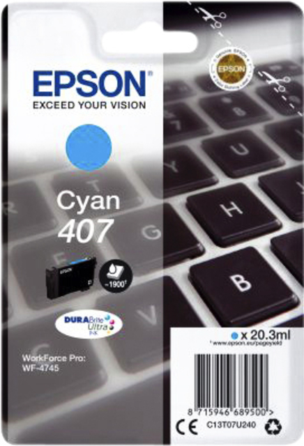 Cartouche d''encre Epson 407 T07U240 bleu