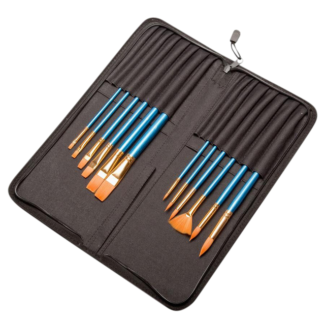 Kwasten set Conda synthetisch 12 stuks  in etui