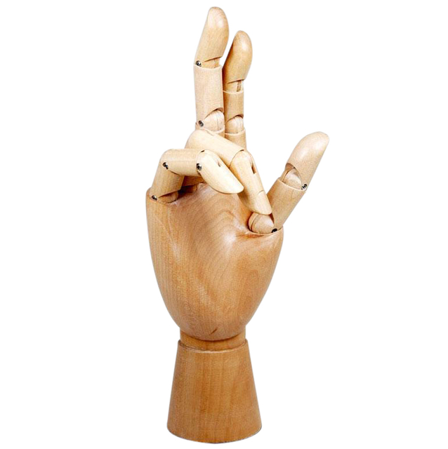 Main articulée Conda droite homme 30cm bois naturel