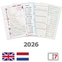 Recharge agenda 2026 Kalpa Pocket Fleurs 7jours/2pages