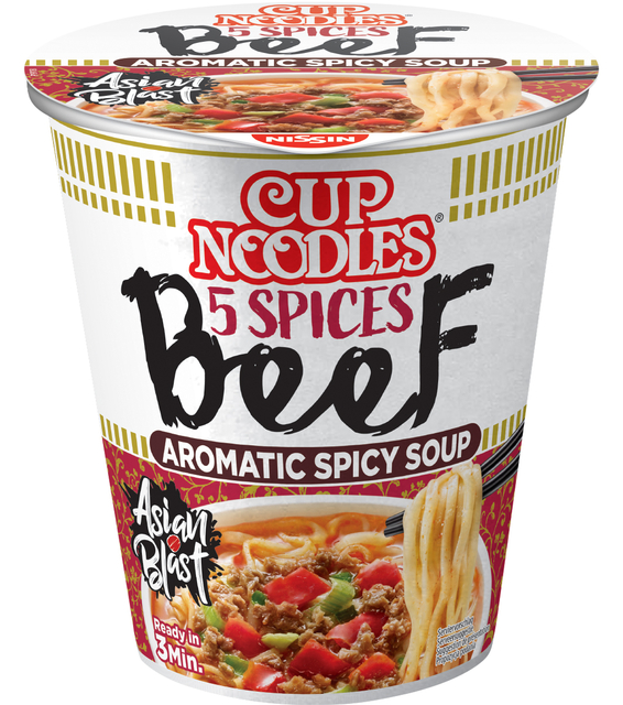 Noodles Nissin 5 spices beef cup